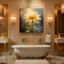 Blume weiß/gelb leinwanddruck