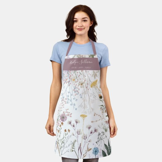 Blume Weiß Lila Schürze (Getragen)