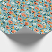 Blume, weiß, pfirsichfarben, gelb, geschenkpapier (Ecke)