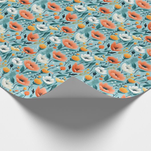 Blume, weiß, pfirsichfarben, gelb, geschenkpapier (Ecke)