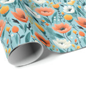 Blume, weiß, pfirsichfarben, gelb, geschenkpapier (Rolleneckpunkt)