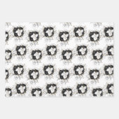 Blume Weiß, Schwarz und Gold Geschenkpapier Set (Vorderseite 2)