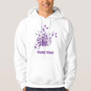 Blume, weiß und lila hoodie