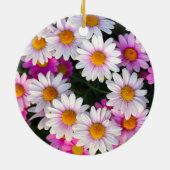 Blume "Weiß und Rosa" Keramik Ornament (Hinten)