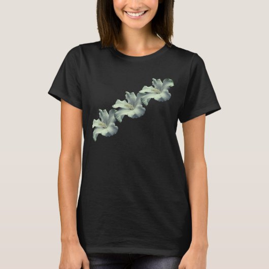 Blume Weiße Hibisken T-Shirt (Vorderseite)
