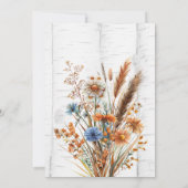 Blume Weißer Birch Tree Engagement Partei Einladung (Rückseite)