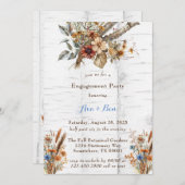 Blume Weißer Birch Tree Engagement Partei Einladung (Vorne/Hinten)