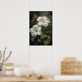 Blume Weißer Hibiskus Art Print Poster (Küche)