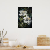 Blume Weißer Hibiskus Art Print Poster (Küche)