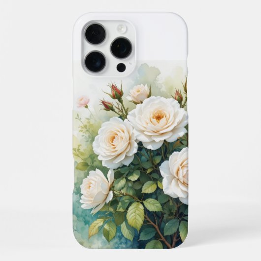 Blume Weißer Rosen iPhone Hülle (Rückseite)