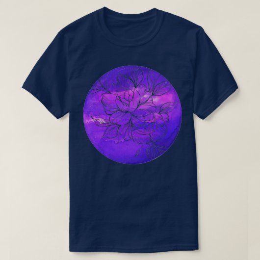 Blume Weißes Wasserfarben T-Shirt (Design vorne)