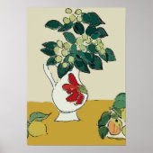 Blume, Weißvase, nach Matisse Poster (Vorne)