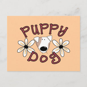 Blume Welpen Hunde T - Shirt und Geschenke Postkarte