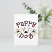Blume Welpen Hunde T - Shirt und Geschenke Postkarte (Stehend Vorderseite)