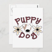 Blume Welpen Hunde T - Shirt und Geschenke Postkarte (Vorne/Hinten)