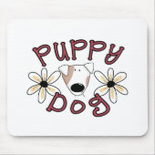 Blume Welpenhund Mousepad (Vorne)