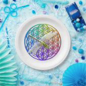 Blume, wenn Libellenfliege die heilige Geometrie k Pappteller (Party)