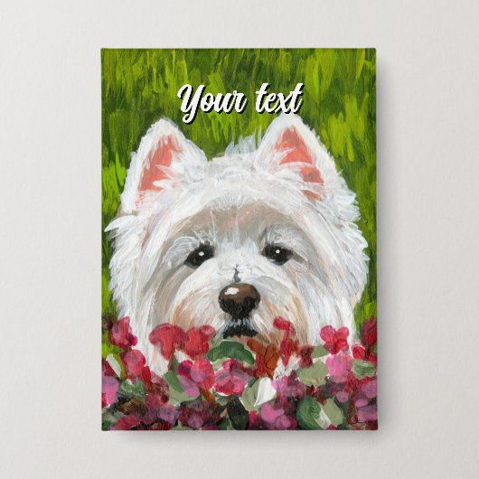 Blume Westie und Pink Button (Vorderseite)