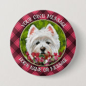 Blume Westie und Pink Button (Vorderseite)