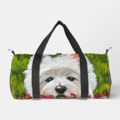 Blume Westie und Pink Duffle Bag (Vorderseite)