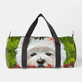 Blume Westie und Pink Duffle Bag (Rückseite)