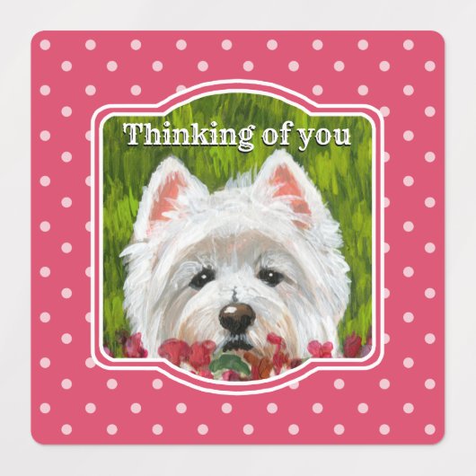 Blume Westie und Pink Etiketten (Design 1)