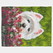 Blume Westie und Pink Fleecedecke (Vorderseite (Horizontal))