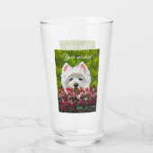 Blume Westie und Pink Glas (Rückseite)