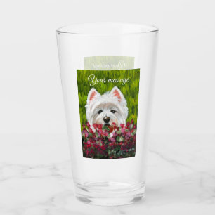 Blume Westie und Pink Glas