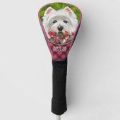 Blume Westie und Pink Golf Headcover (Vorderseite)