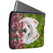 Blume Westie und Pink Laptopschutzhülle (Vorne Rechts)