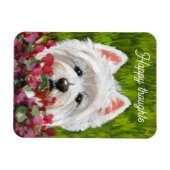 Blume Westie und Pink Magnet (Horizontal)