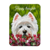 Blume Westie und Pink Magnet (Vertikal)
