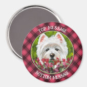 Blume Westie und Pink Magnet (Vorderseite/Rückseite)