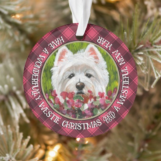 Blume Westie und Pink Ornament (Baum)