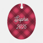 Blume Westie und Pink Ornament Aus Metall (Rückseite)