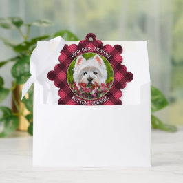 Blume Westie und Pink Ornament Karte