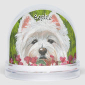 Blume Westie und Pink Schneekugeln (Vorderseite)