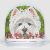 Blume Westie und Pink Schneekugeln (Rückseite)