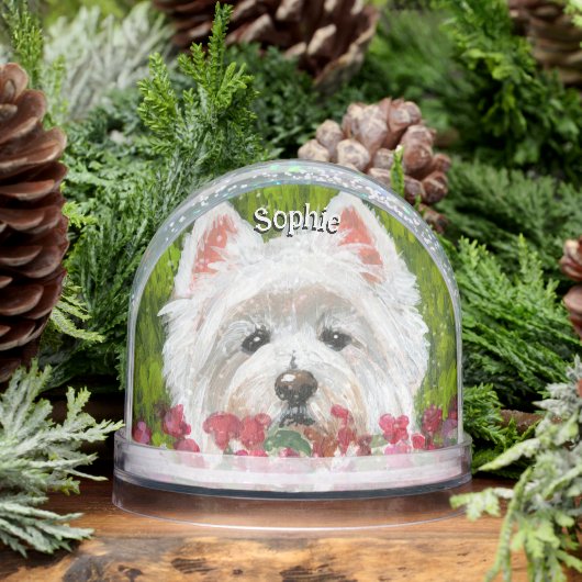 Blume Westie und Pink Schneekugeln (Winter)