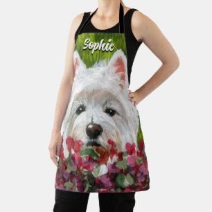 Blume Westie und Pink Schürze