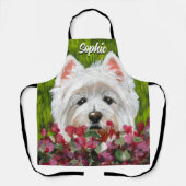 Blume Westie und Pink Schürze (Vorderseite)