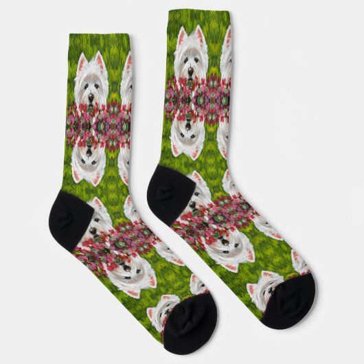 Blume Westie und Pink Socken (Rechts)