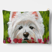 Blume Westie und Pink Zubehörtasche (Rückseite)