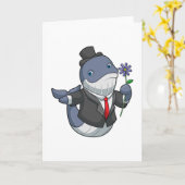 Blume Whale Wedding Groom Karte (Gelbe Blume)
