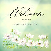 Blume White Anemone Willkommen Fensteraufkleber (Blatt 3)