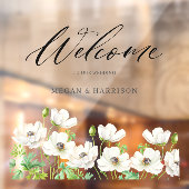 Blume White Anemone Willkommen Fensteraufkleber (Blatt 2)