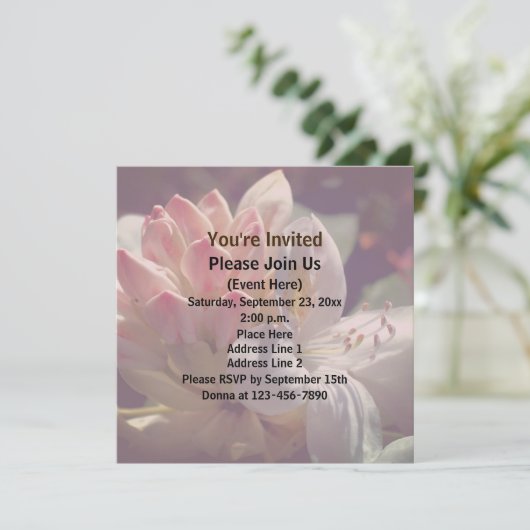 Blume White Azalea Einladung (Stehend Vorderseite)