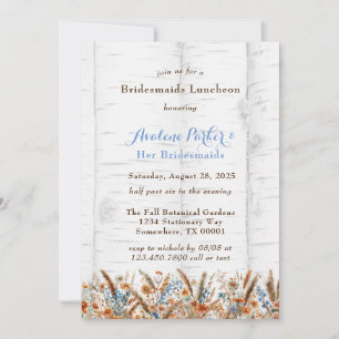 Blume White Birch Tree Bridesmaids Lucheon Einladung
