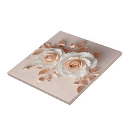 Blume White Blush 3 D Fliese (Seite)